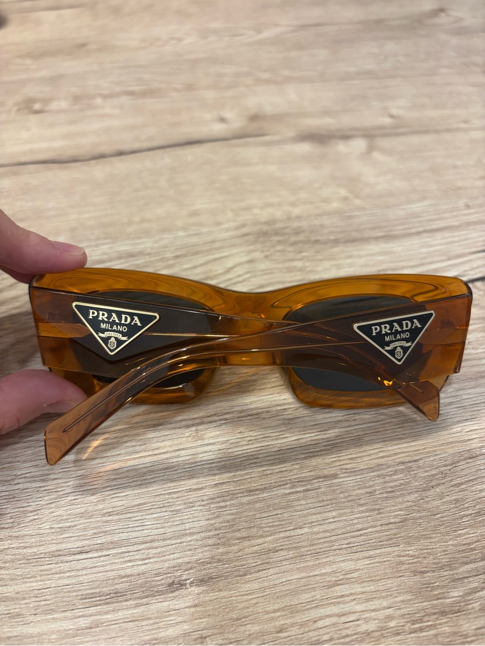 Prada Amber Rectangular Women's Sunglasses